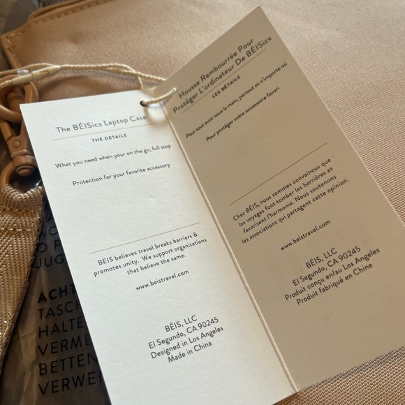 Beis Beige Laptop Slip - fits up to 13” MacBook - Picture 5 of 5